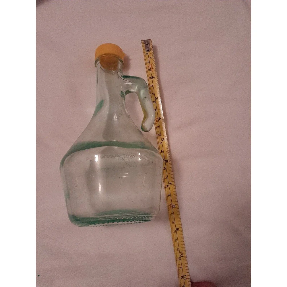 Olive Garden Vintage Green Glass Salad Dressing Bottle Decanter Jug